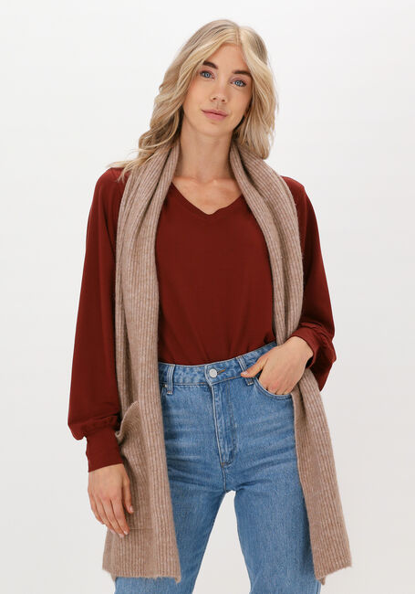 Camel SELECTED FEMME Sjaal SLFLINNA-MIA KNIT POCKET SCARF - large