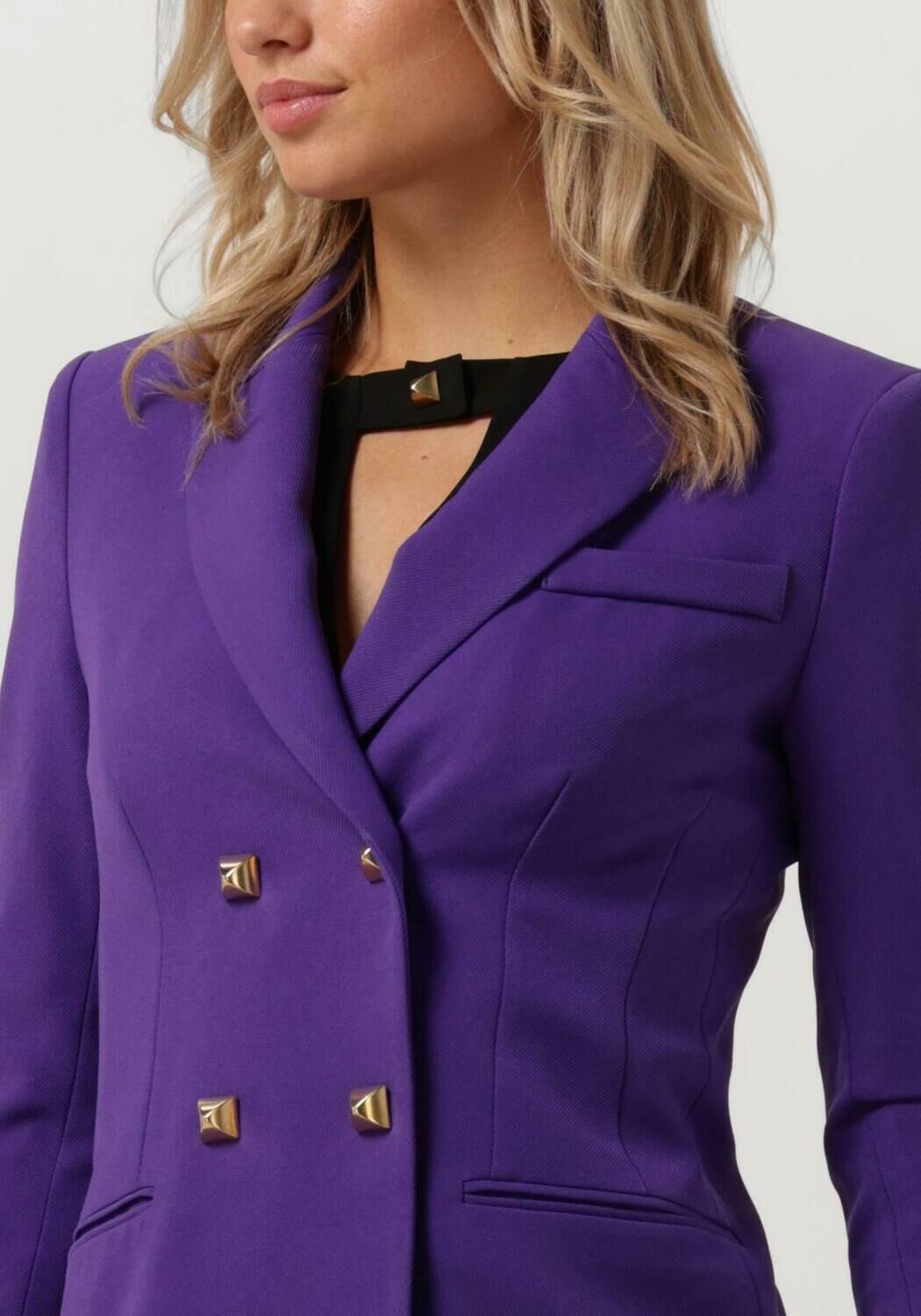 paarse access blazer double breasted blazer with stud