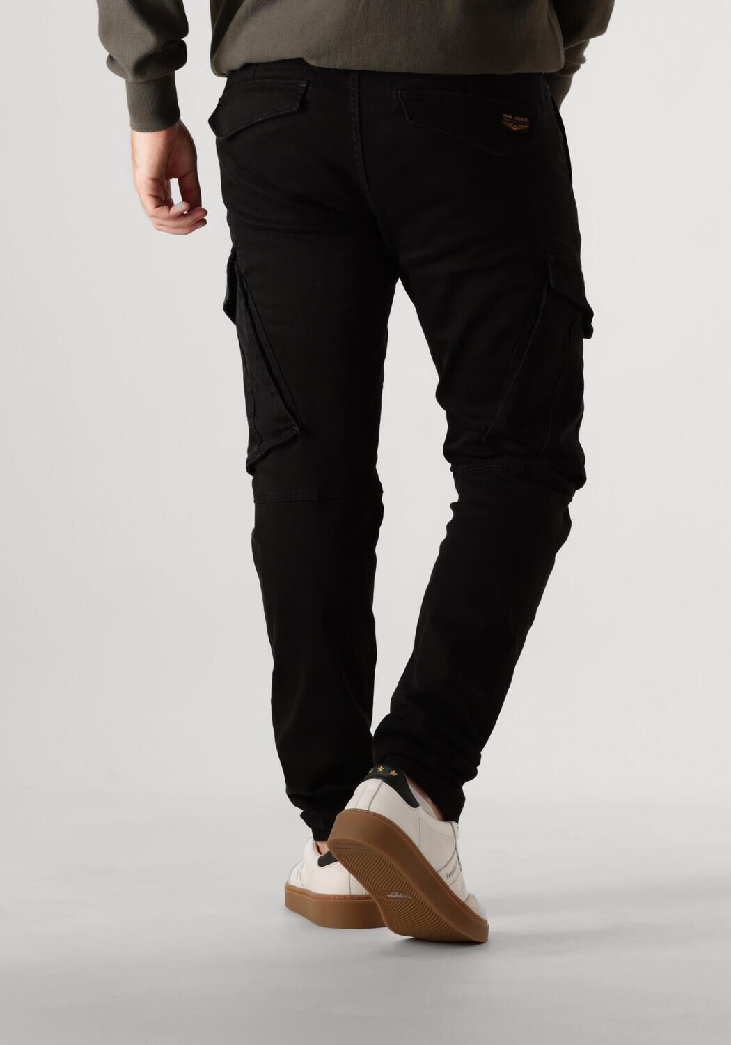 PME LEGEND Heren Broeken Nordrop Cargo Washed Black Denim Zwart