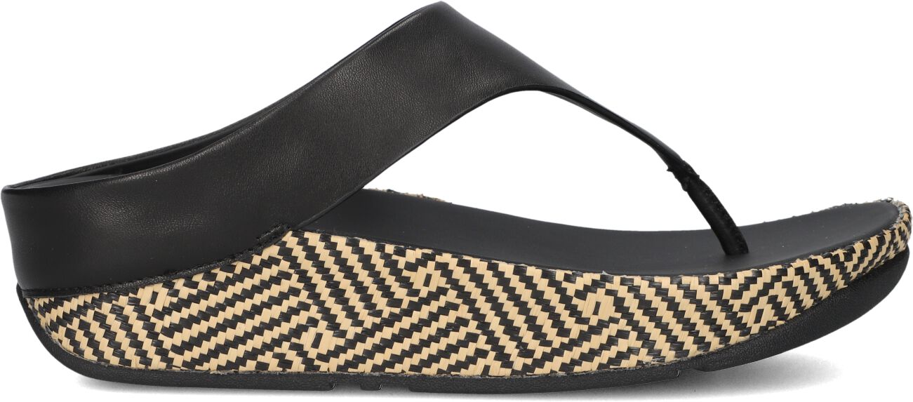 FitFlop Dames Slippers Lulu Lux Graphic Weave Toe-post - Zwart