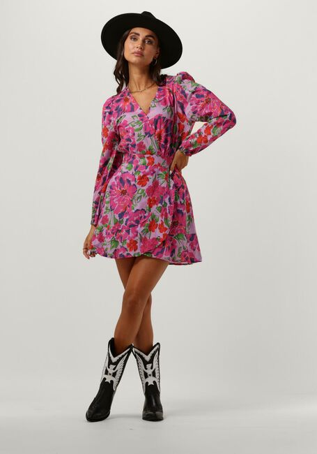 Multi ALIX THE LABEL Mini jurk LADIES WOVEN PAINTED FLOWER BRODERIE DRESS - large