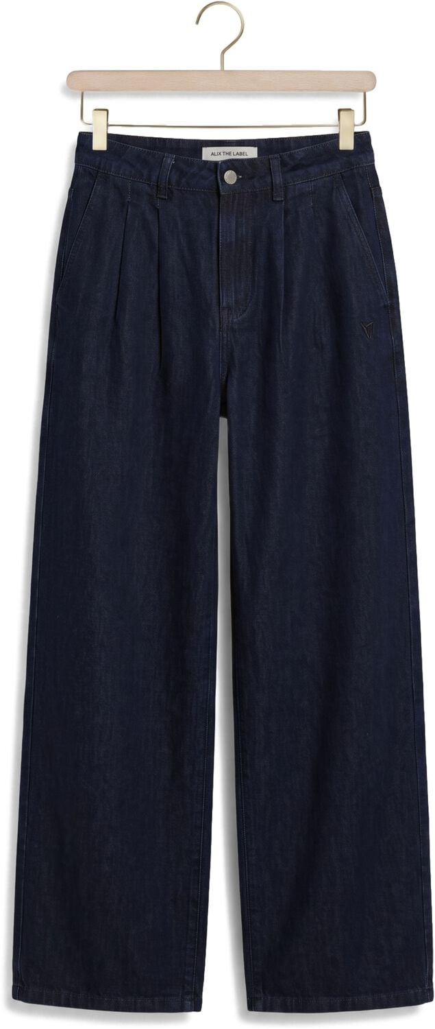 Alix The Label Dames Broeken Ladies Woven Wide Leg Denim Pants - Donkerblauw, foto 2