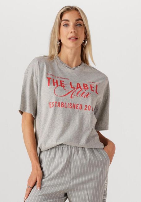 Lichtgrijze ALIX THE LABEL T-shirt LADIES KNITTED THE LABEL T-SHIRT - large