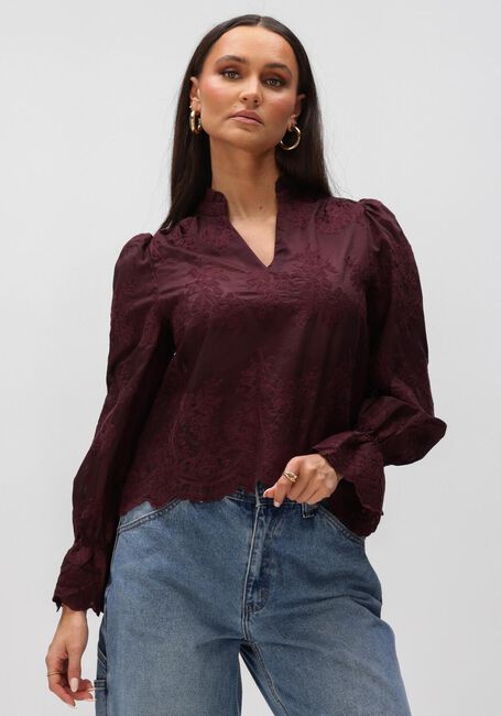 Bordeaux NEO NOIR Blouses AMARA BIG EMBROIDERY BLOUSE - large