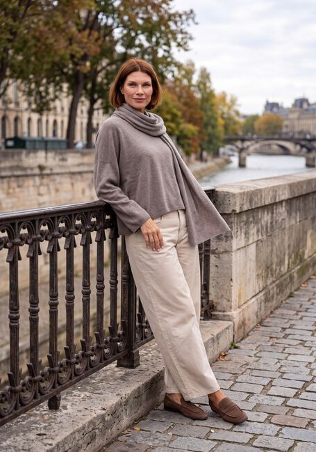 Beige CAMBIO Wijde broek ODELE - large