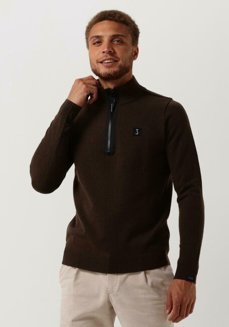 Bruine BUTCHER OF BLUE Trui CLIFDEN HALFZIP - large