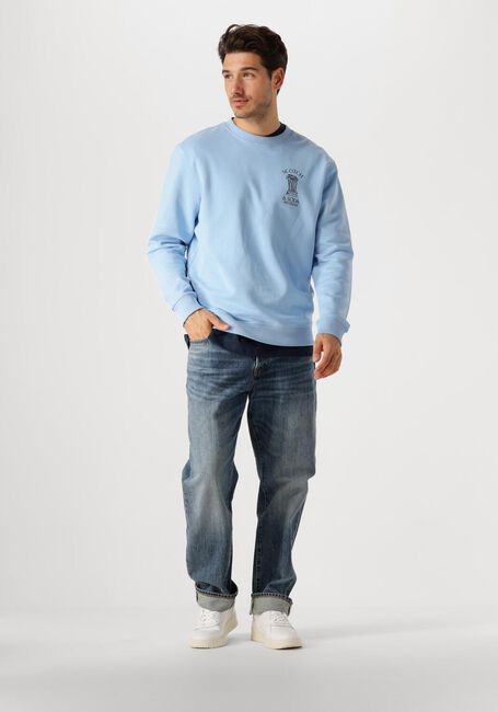 Lichtblauwe SCOTCH & SODA Sweater FRONT ARTWORK RELAXED FIT SWEATSHIRT - large