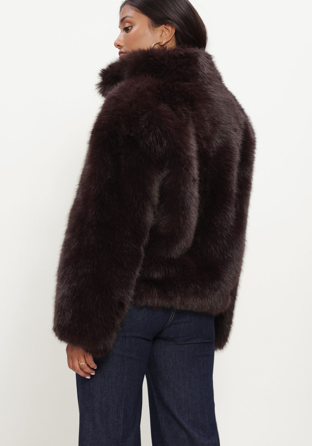 Bruine SILVIAN HEACH Faux fur jas FURCOAT UNINAT - large