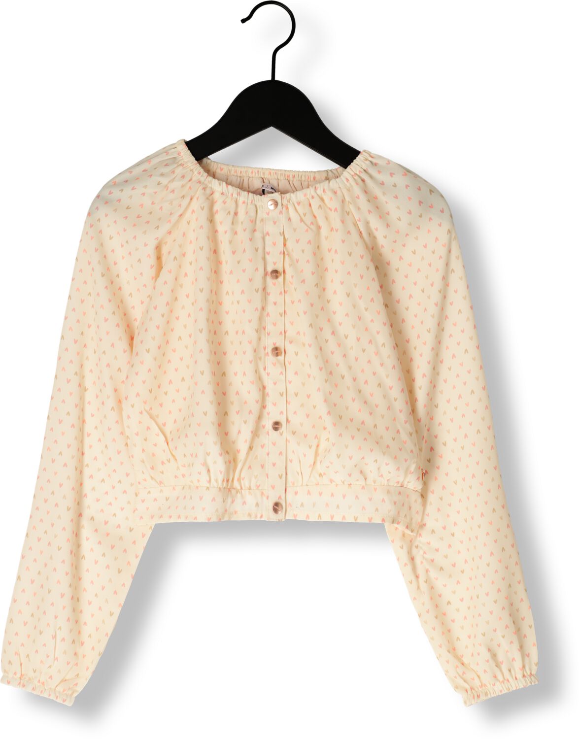 NONO Meisjes Blouses Tomas Heart Cropped Blouse Ecru
