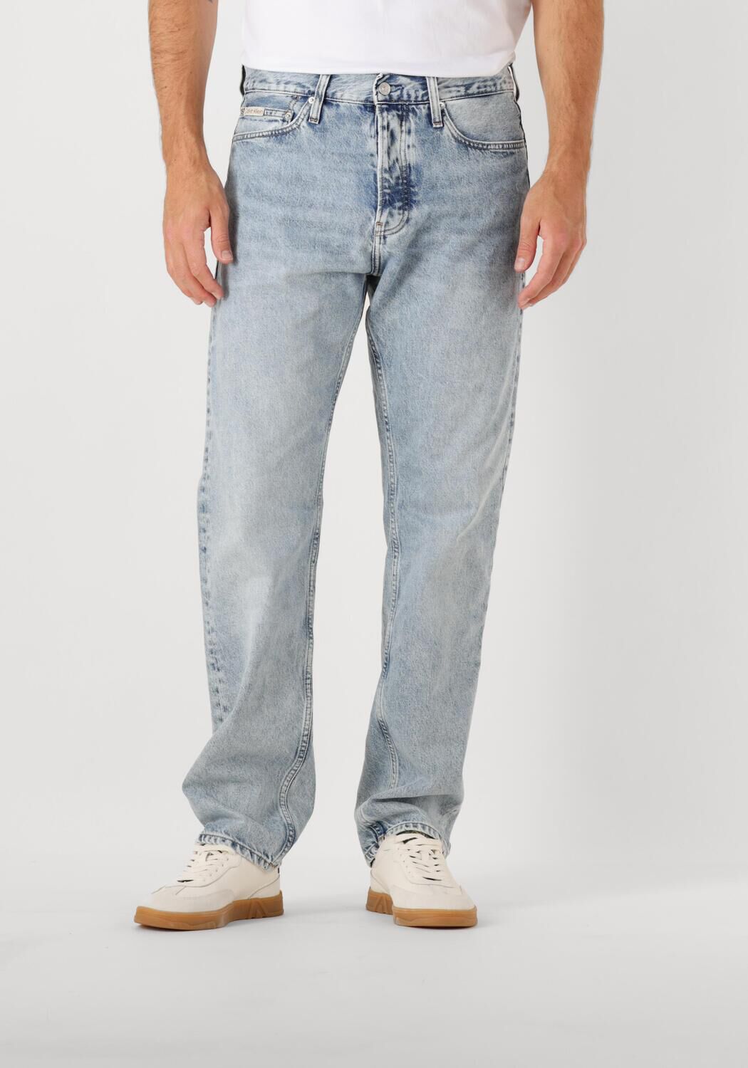 Calvin Klein Jeans Slim tapered fit jeans met labeldetail