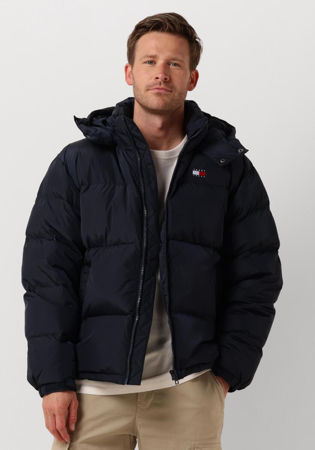 Tommy Hilfiger Blauwe Hooded Ritsjas voor Mannen Blue Heren