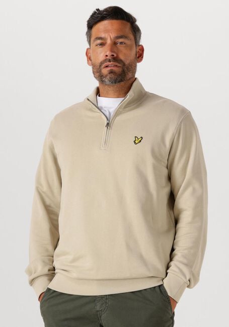 Taupe LYLE & SCOTT Sweater LOOPBACK QUARTER ZIP SWEAT - large