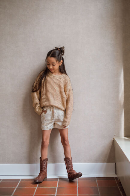 Creme LIKE FLO Korte broek FAY-LINN FLO GIRLS JACQUARD SHORT - large