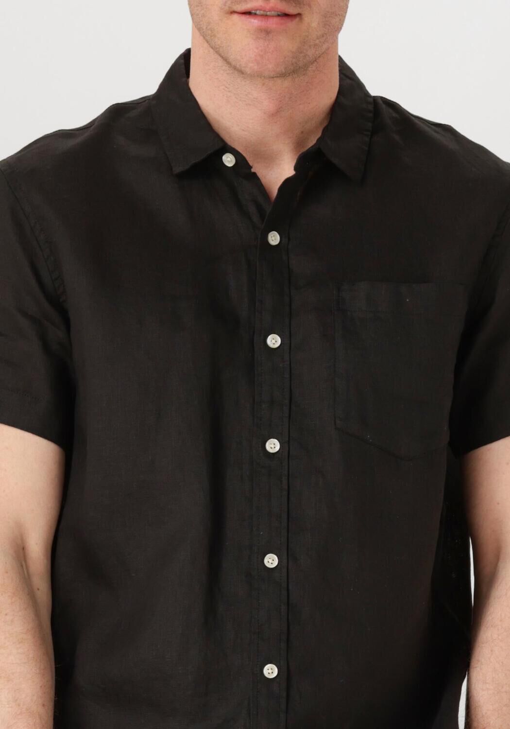 SCOTCH & SODA Heren Overhemden Linen Shirt Zwart