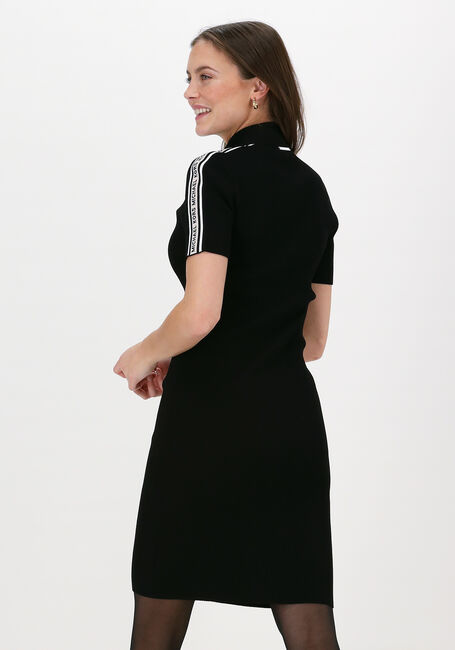 Zwarte MICHAEL KORS Mini jurk HALF ZIP LOGO TAPE DRESS - large