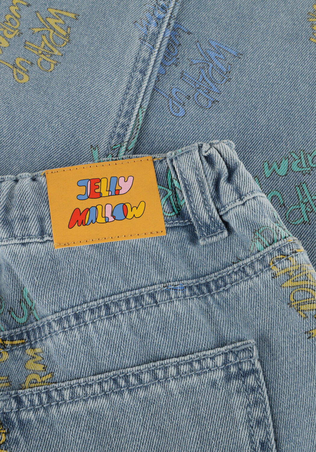 Blauwe Jelly Mallow Straight leg jeans WRAP-UP DENIM PANTS - large