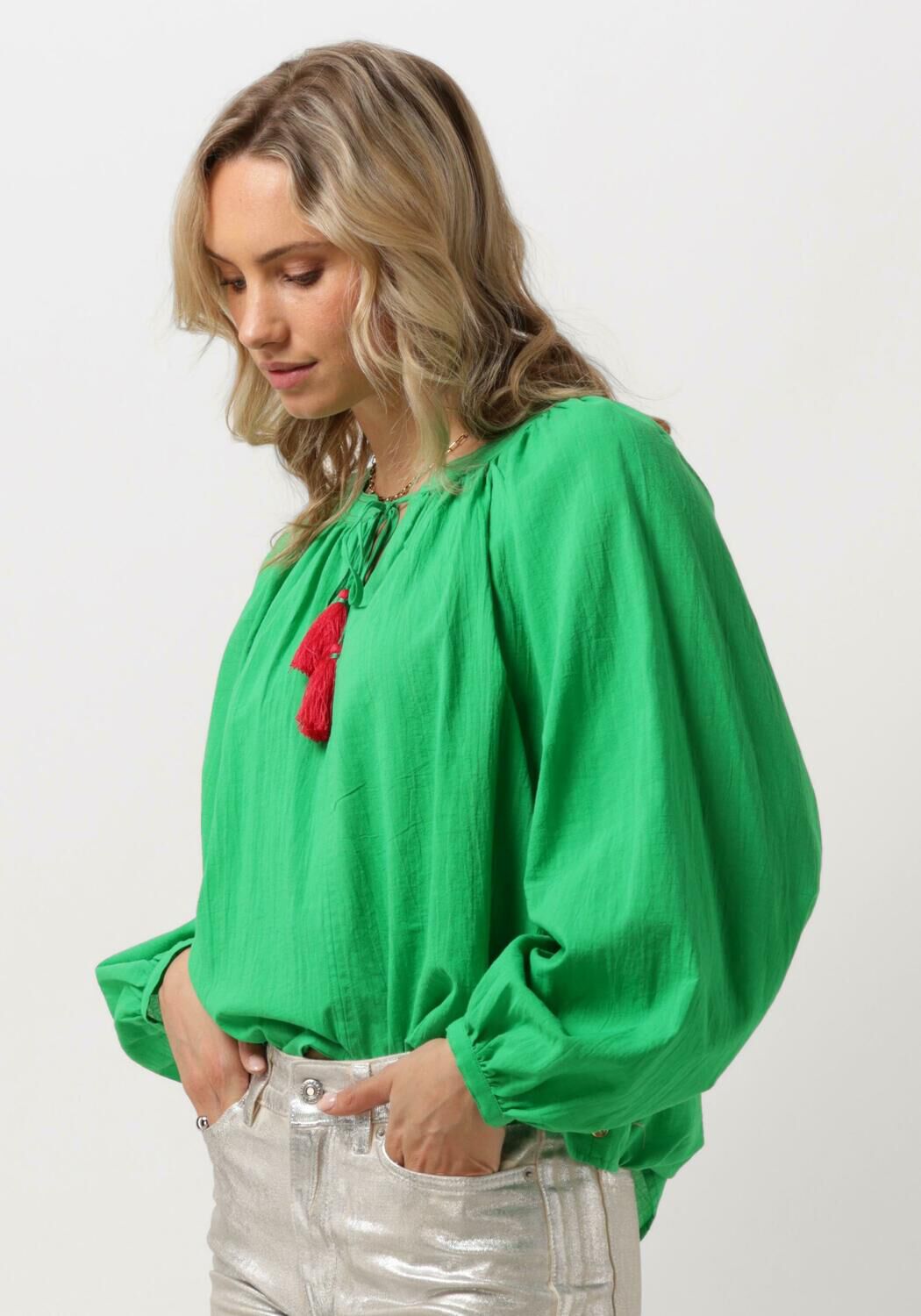 SCOTCH & SODA Dames Blouses Balloon Sleeve Top Groen