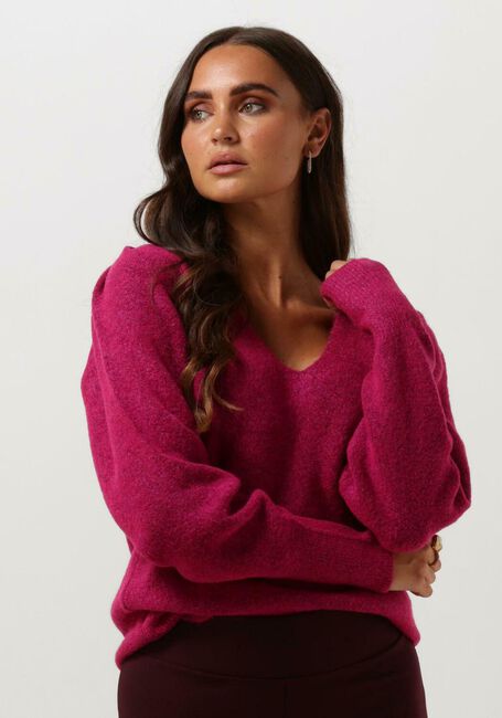Roze JANSEN AMSTERDAM Trui K190 KNIT V-NECK LONG SLEEVES - large