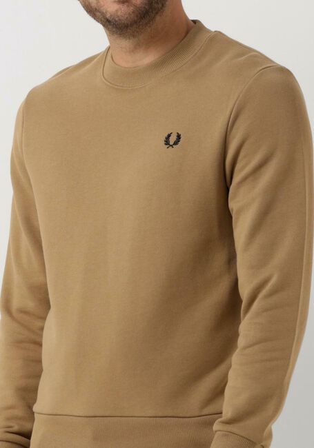 Camel FRED PERRY Trui CREW NECK SWEATSHIRT - large