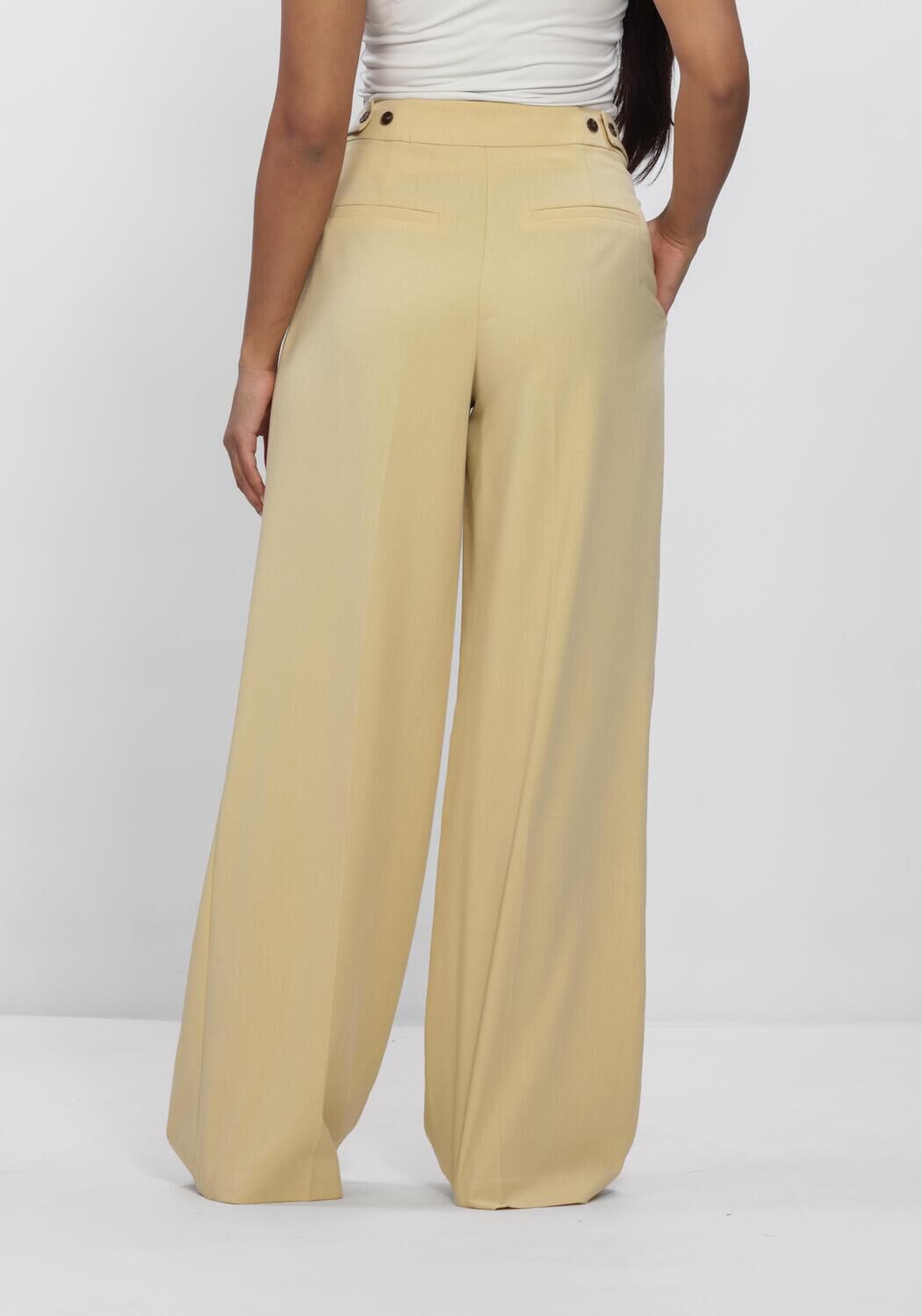 Butter yellow CO'COUTURE Wijde broek NILANCC PLEAT LLPANT - large