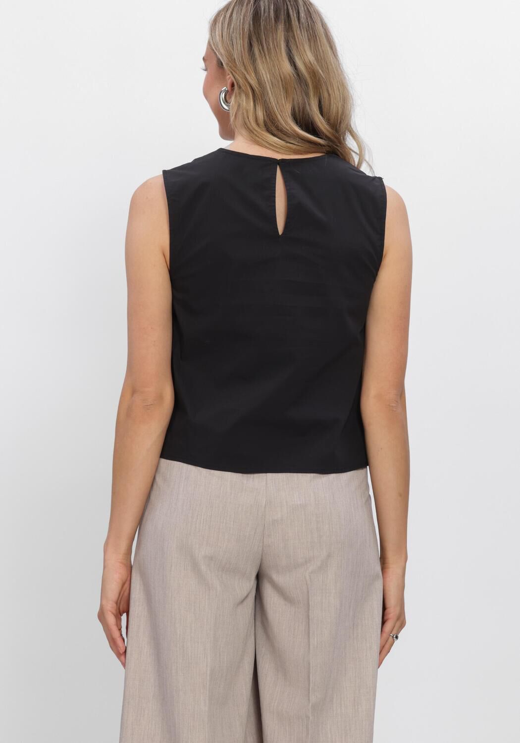 Zwarte OBJECT Top OBJFIE PAIGE LO S/L TOP - large