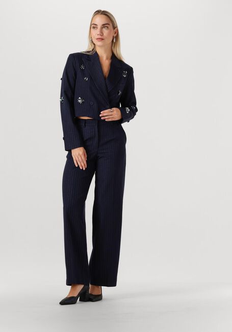 Donkerblauwe Y.A.S. Pantalon YASMIDNIGHT WIDE MW PANT S. - large