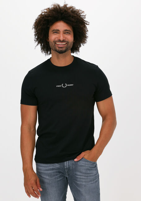 Zwarte FRED PERRY T-shirt EMBROIDERED T-SHIRT - large