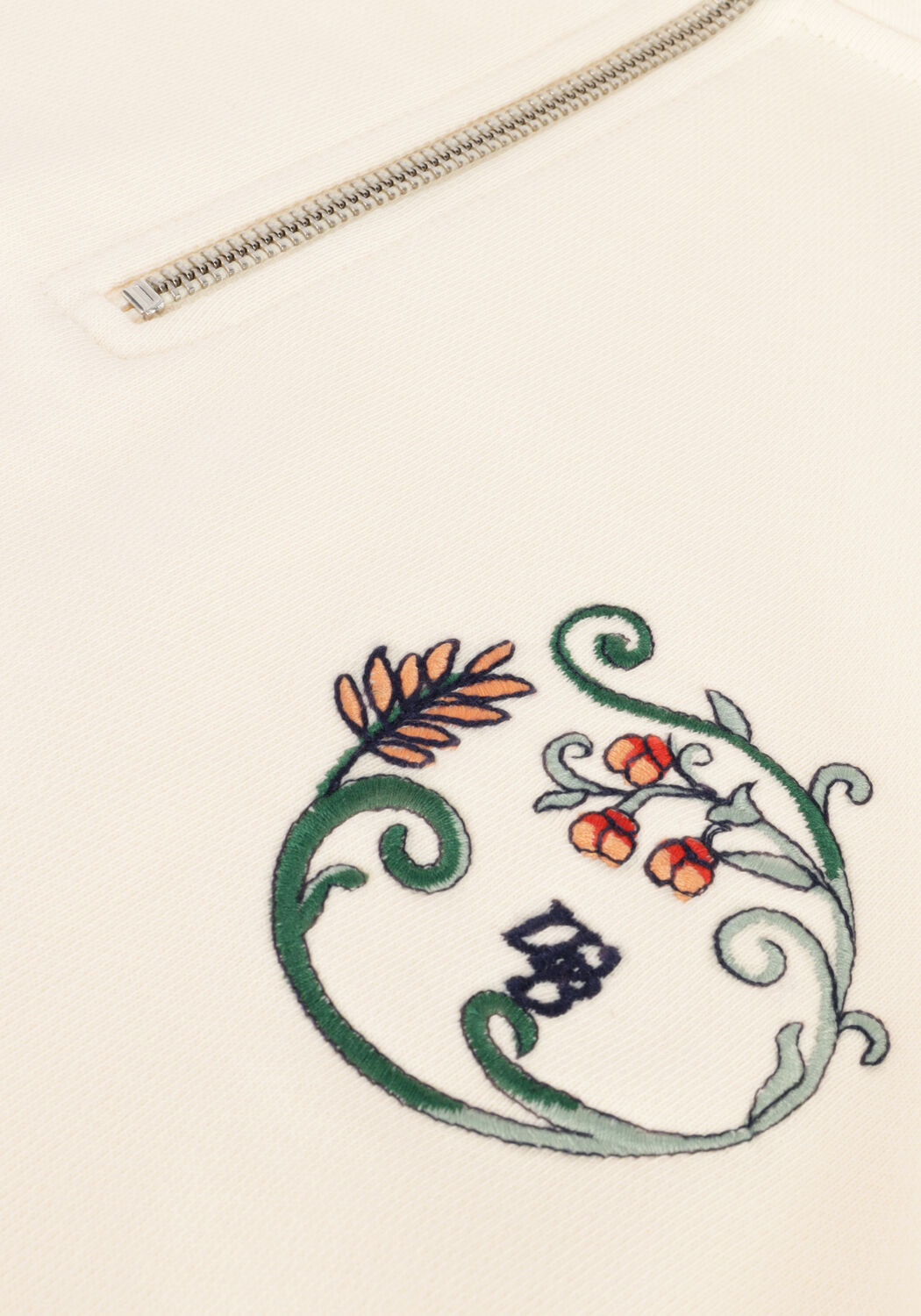 Gebroken wit WOODBIRD Sweater LASS CURL HALF-ZIP - large