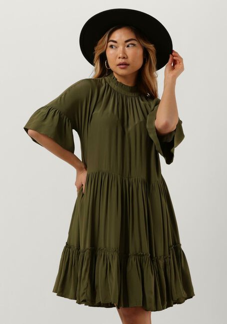 Groene SCOTCH & SODA Mini jurk SHORT DRESS WITH RUFFLE SLEEVE DETAIL - large