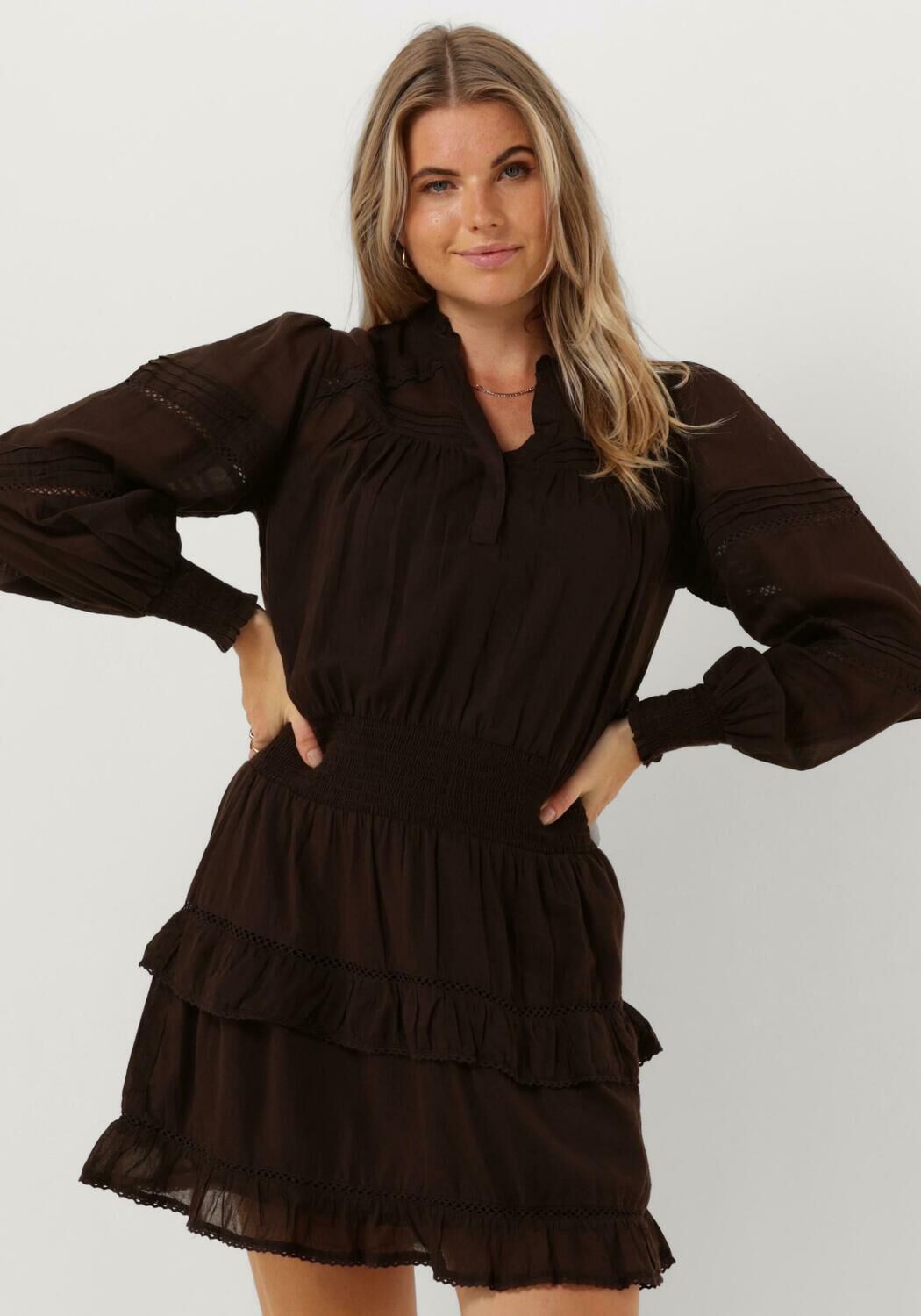 NEO NOIR Bruine Voile Jurk Must-Have Brown Dames