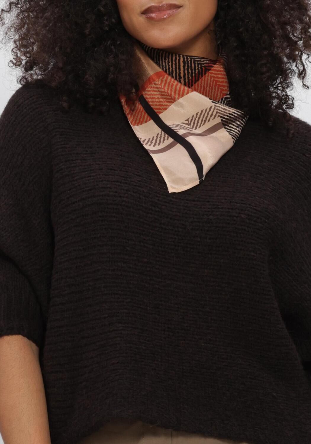Bruine SUMMUM Trui WRAP SWEATER SUPER SOFT KNIT - large