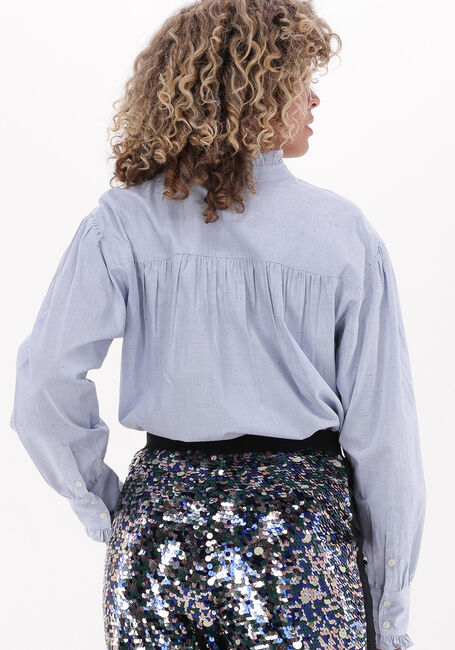 Lichtblauwe SCOTCH & SODA Blouses RUFFLE PLACKET SEASONAL SHIRT - large