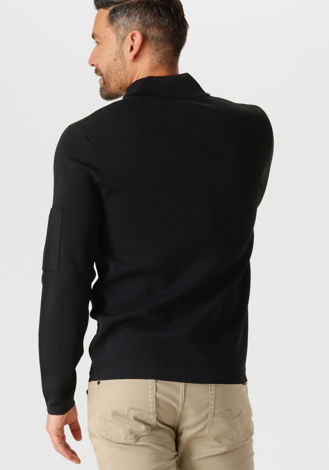 GENTI Heren Truien & Vesten Turtle Zip Zwart