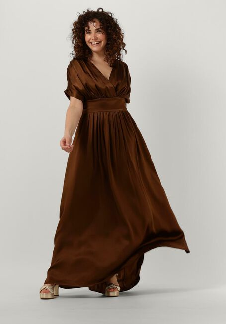 Bruine SEMICOUTURE Maxi jurk BLONDIE - large