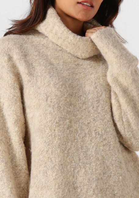 Beige SIMPLE Mini jurk KNIT-BOUCLE-25-3 - large