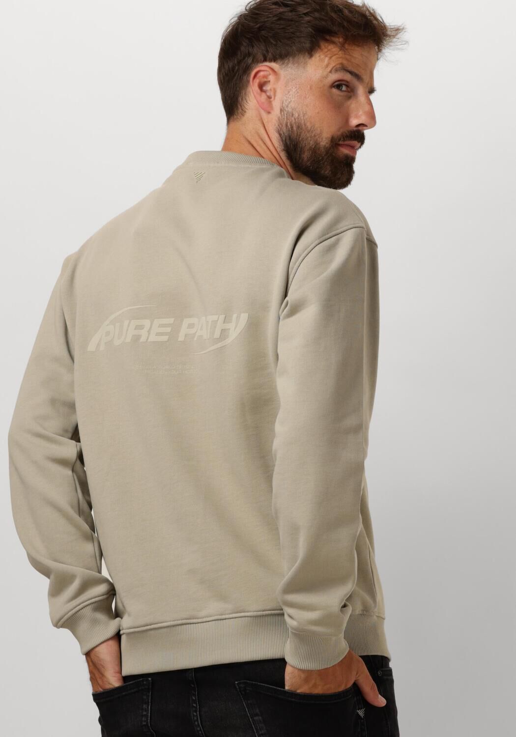 PURE PATH Heren Truien & Vesten Loose Fit Sweaters Crewneck308 Groen