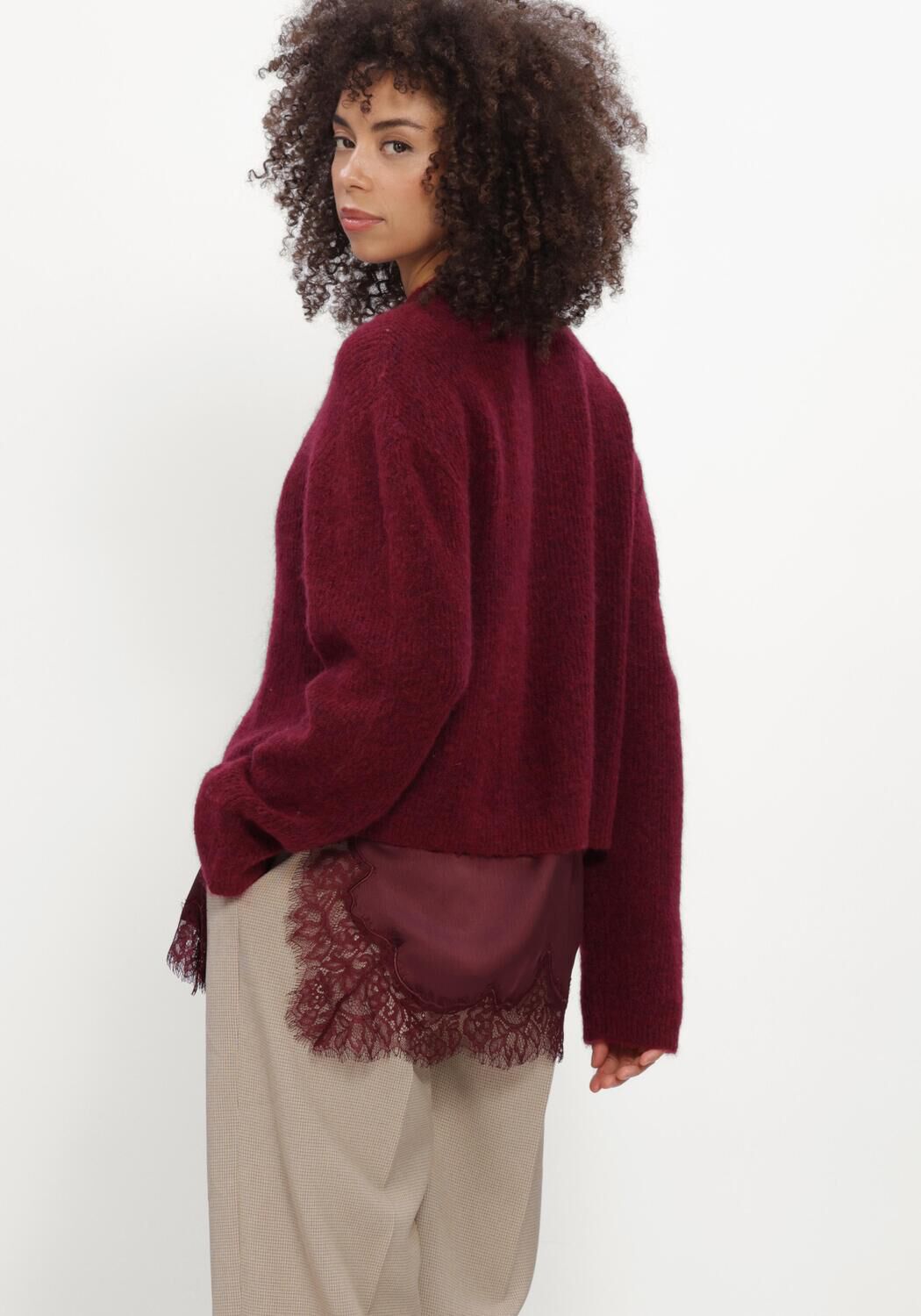 Bordeaux CATWALK JUNKIE Trui CARDIGAN - large