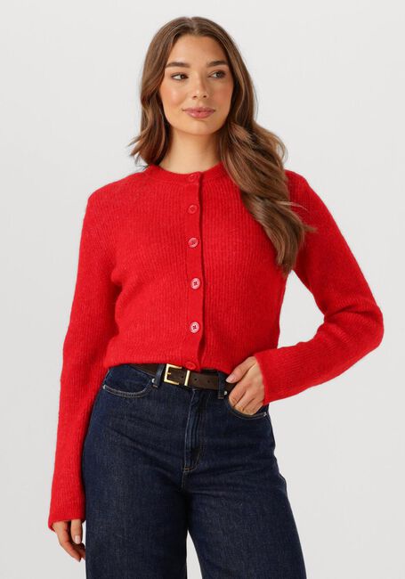 Rode SELECTED WOMEN Trui SLFSIA RAS LS KNIT CROPPED CARDIGAN - large