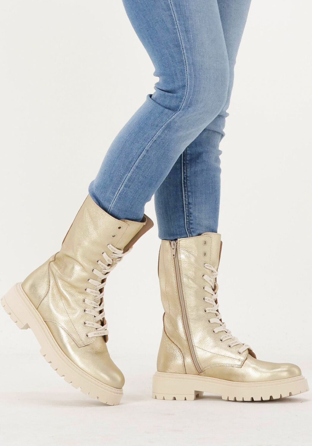 Gouden NIKKIE Veterboots DEWIE BOOTS - large
