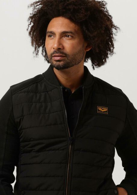 Zwarte PME LEGEND Jack ZIP JACKET OTTOMAN MIXED PADDED NYLON - large