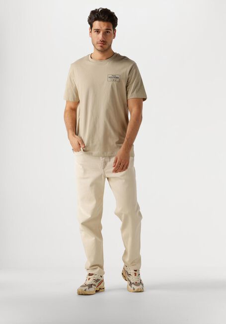 Beige TOMMY HILFIGER T-shirt MONOTYPE PRINTED LABEL TEE - large