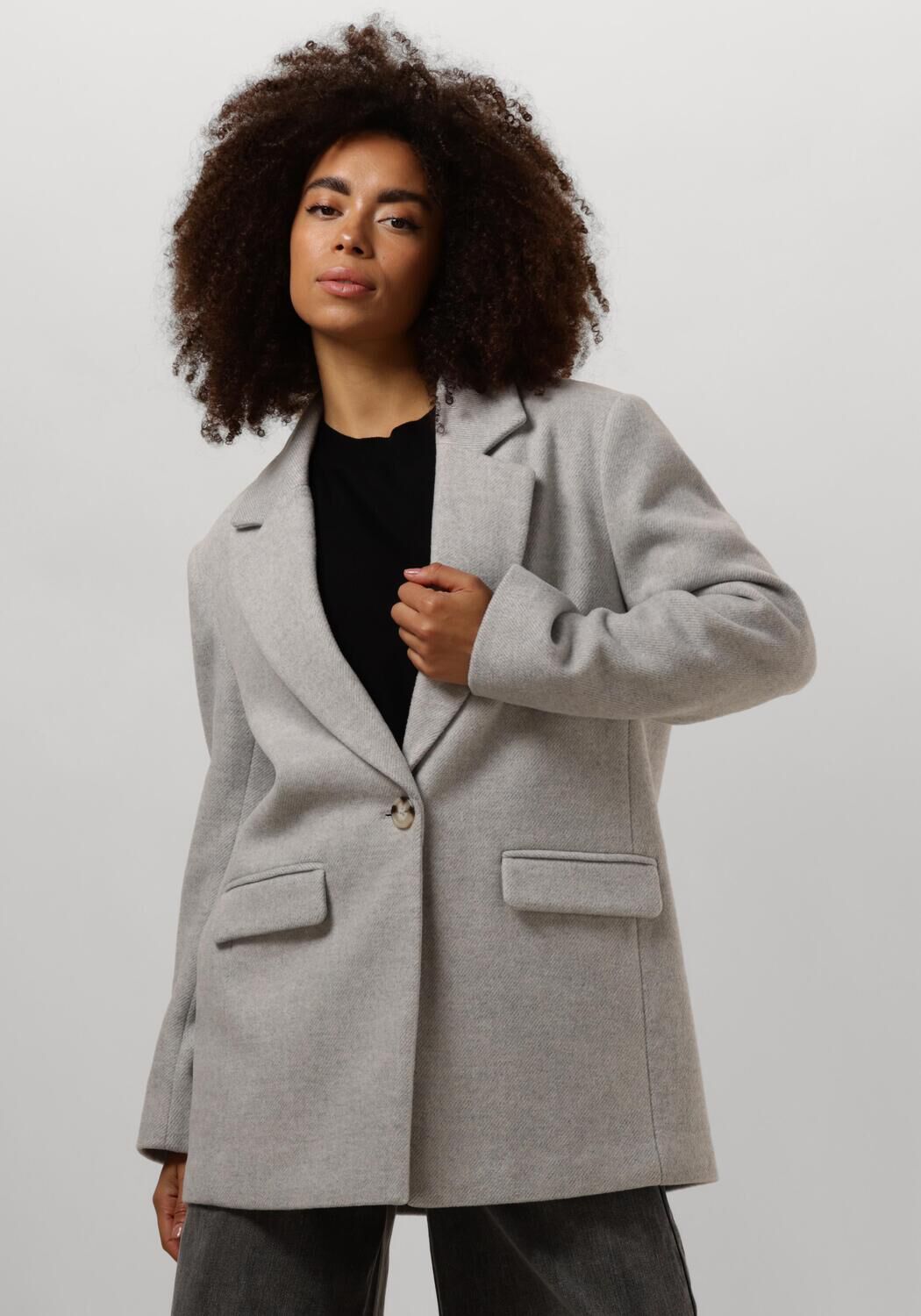 Notre-v Elegante lichtgrijze jas voor dames Gray Dames