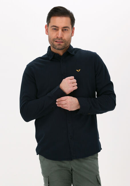 Donkerblauwe PME LEGEND Casual overhemd LONG SLEEVE SHIRT S.JERSEY GARMENT DYE - large
