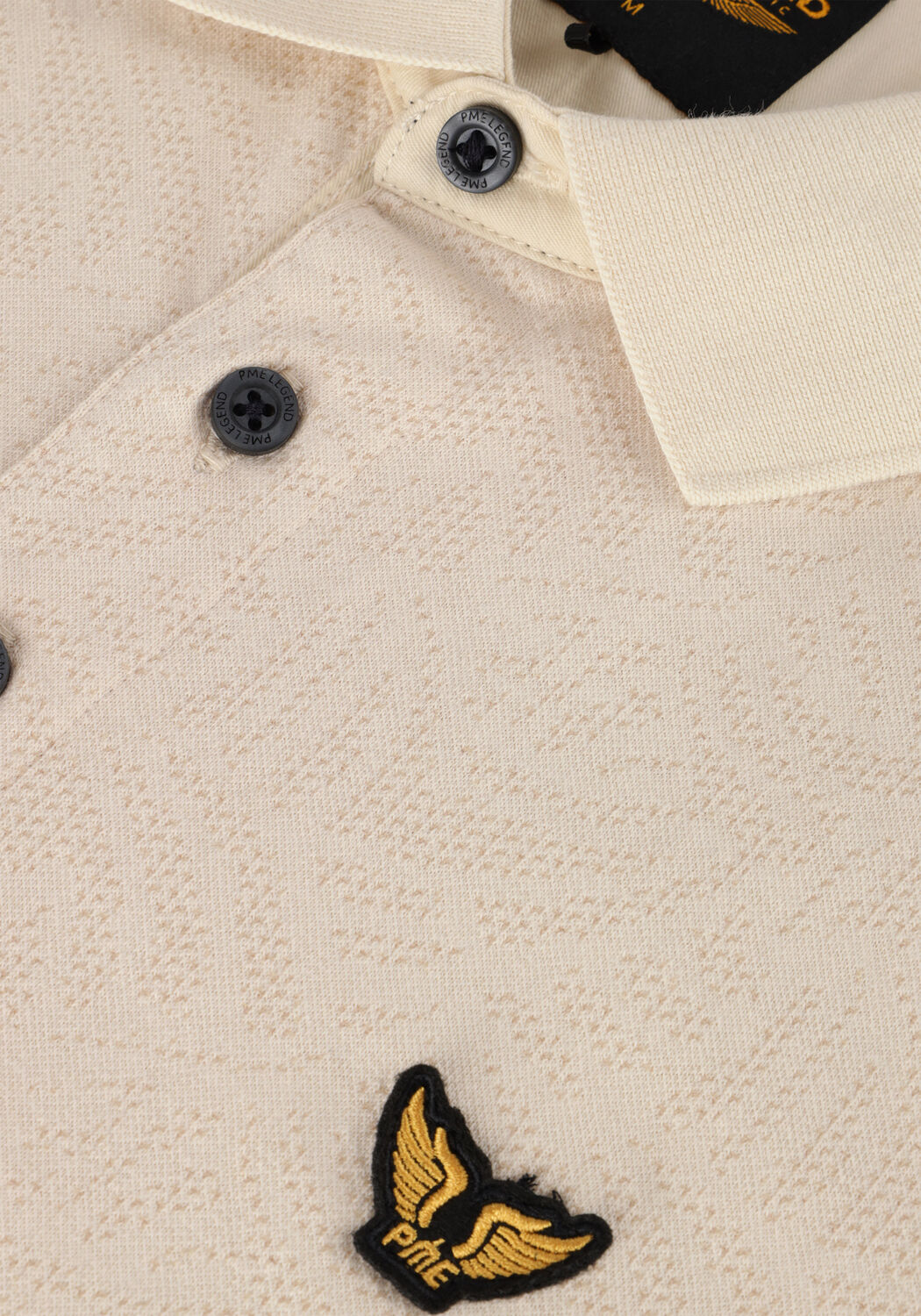 Beige PME LEGEND Polo SHORT SLEEVE POLO JACQUARD JERSEY - large