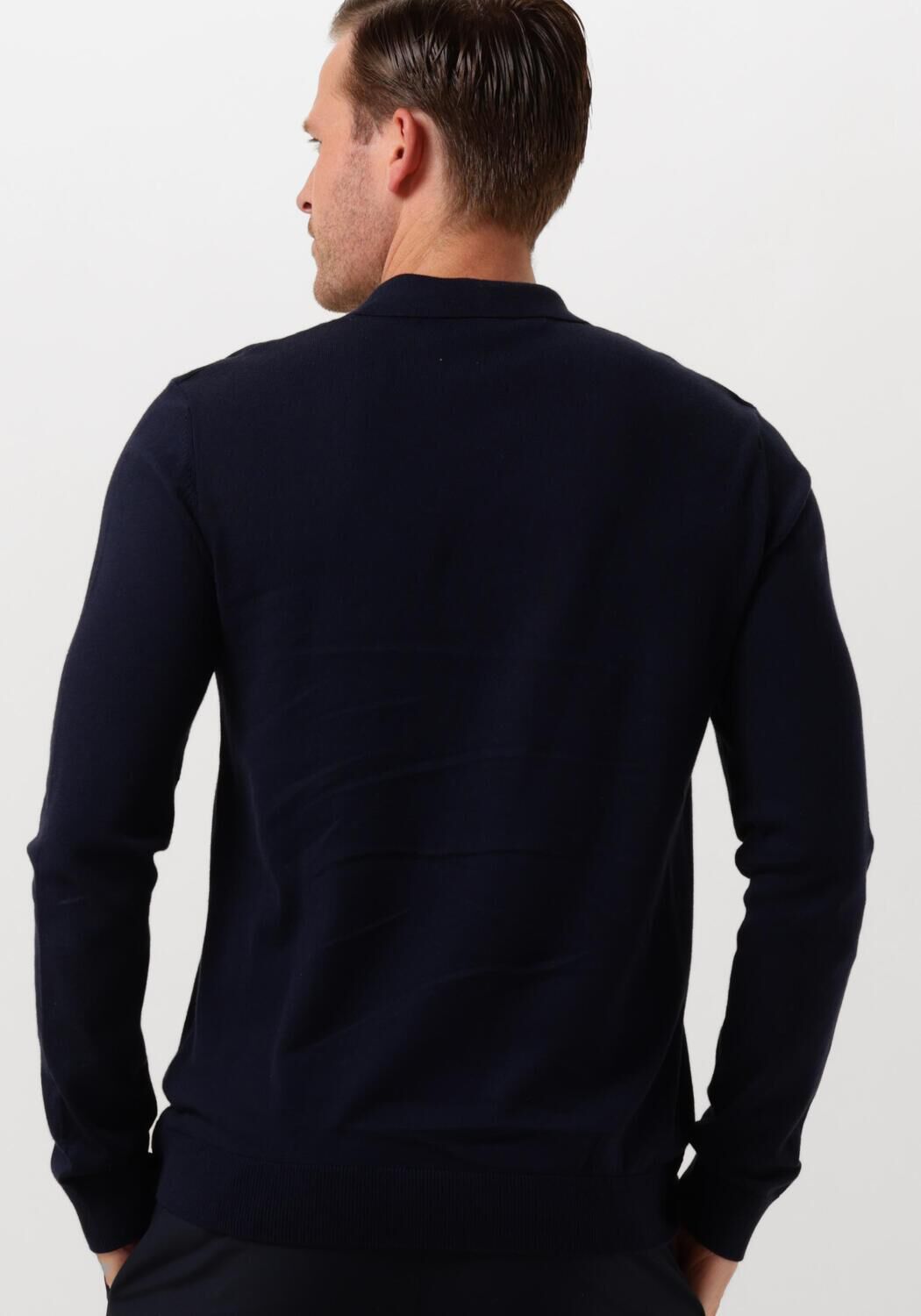 SELECTED HOMME Heren Polo's & T-shirts Slhberg Ls Half Zip Polo Donkerblauw