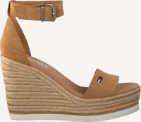 Bruine TOMMY HILFIGER Platte sandalen NATURAL WEDGE - medium