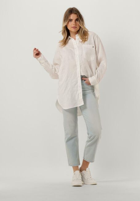 Witte TOMMY HILFIGER Blouse LINEN OVERSIZED SHIRT LS - large