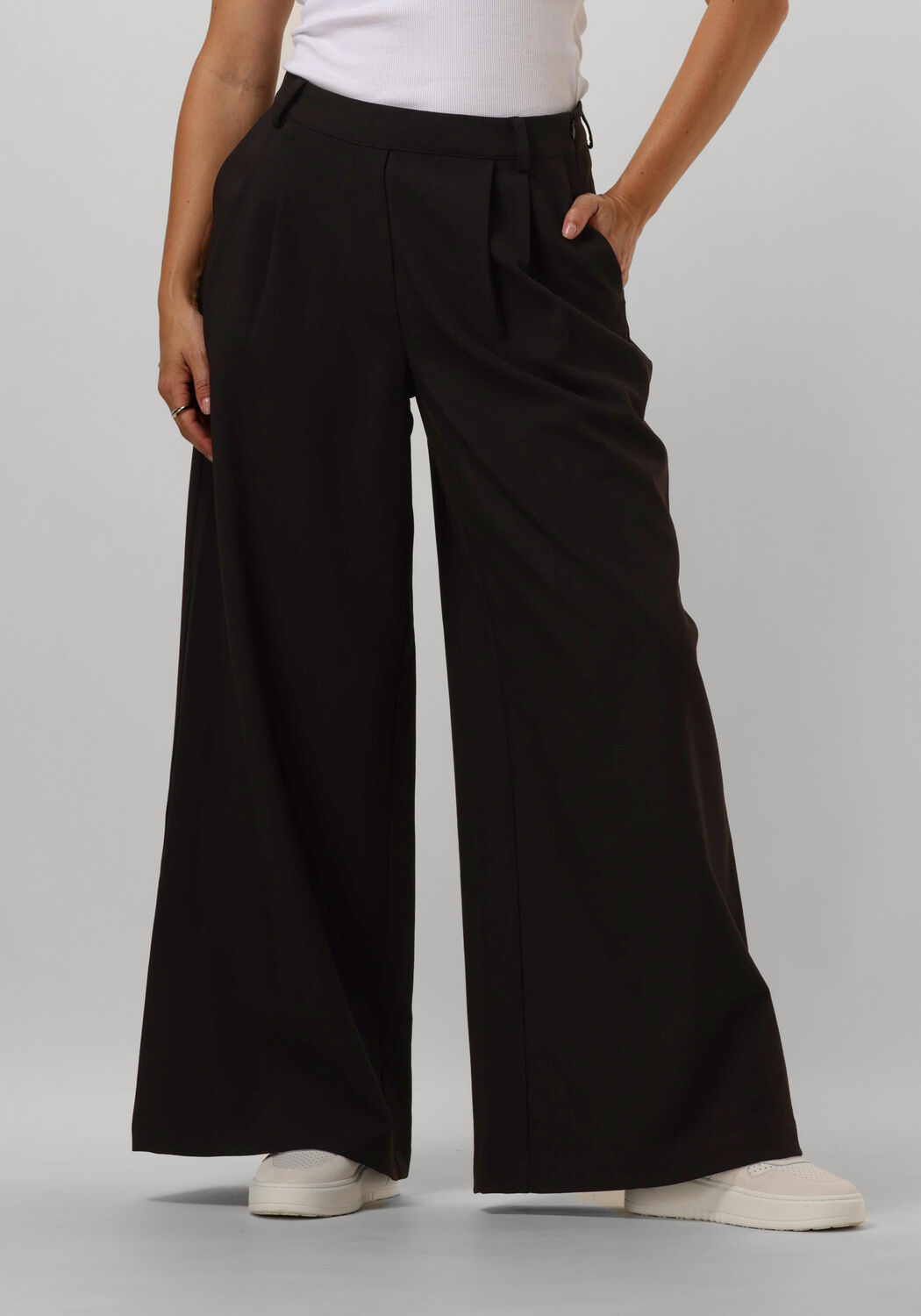 My Essential Wardrobe Wijde Zwarte Broek Milanmw Stijl Black Dames