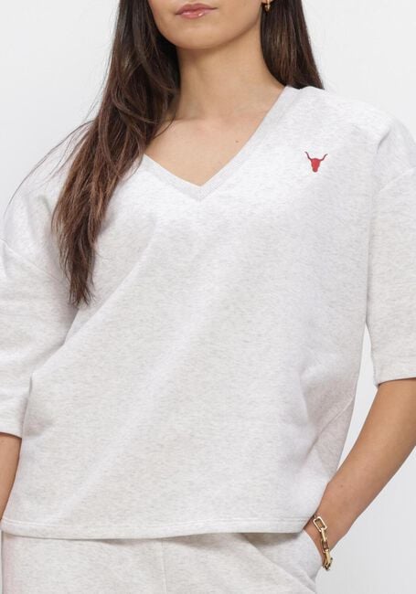 Grijze ALIX THE LABEL Truien/vesten LADIES KNITTED V-NECK SHORTSLEEVE SWEATER - large