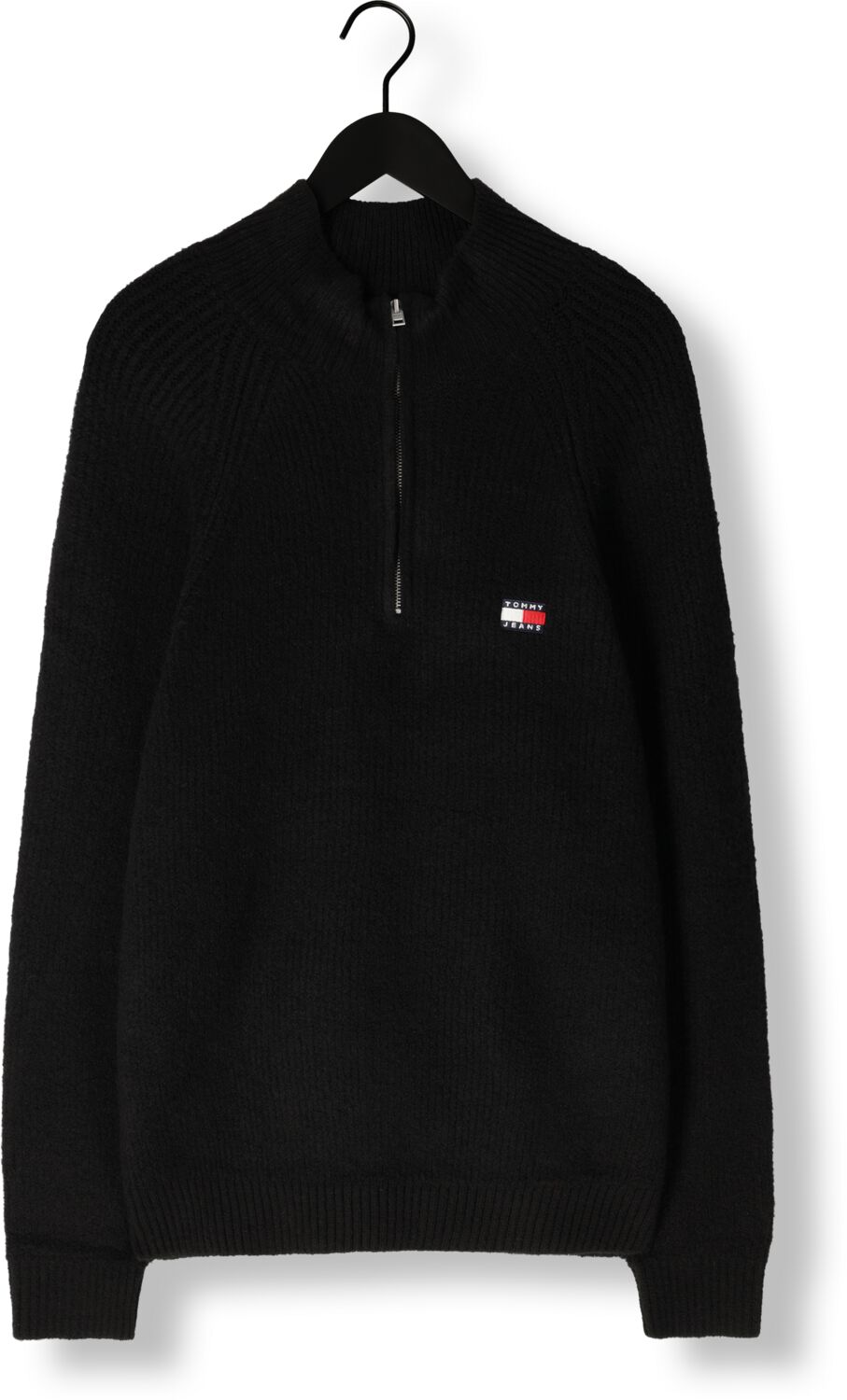 TOMMY JEANS Heren Truien & Vesten Tjm Reg 1 4 Zip Raglan Badge Zwart